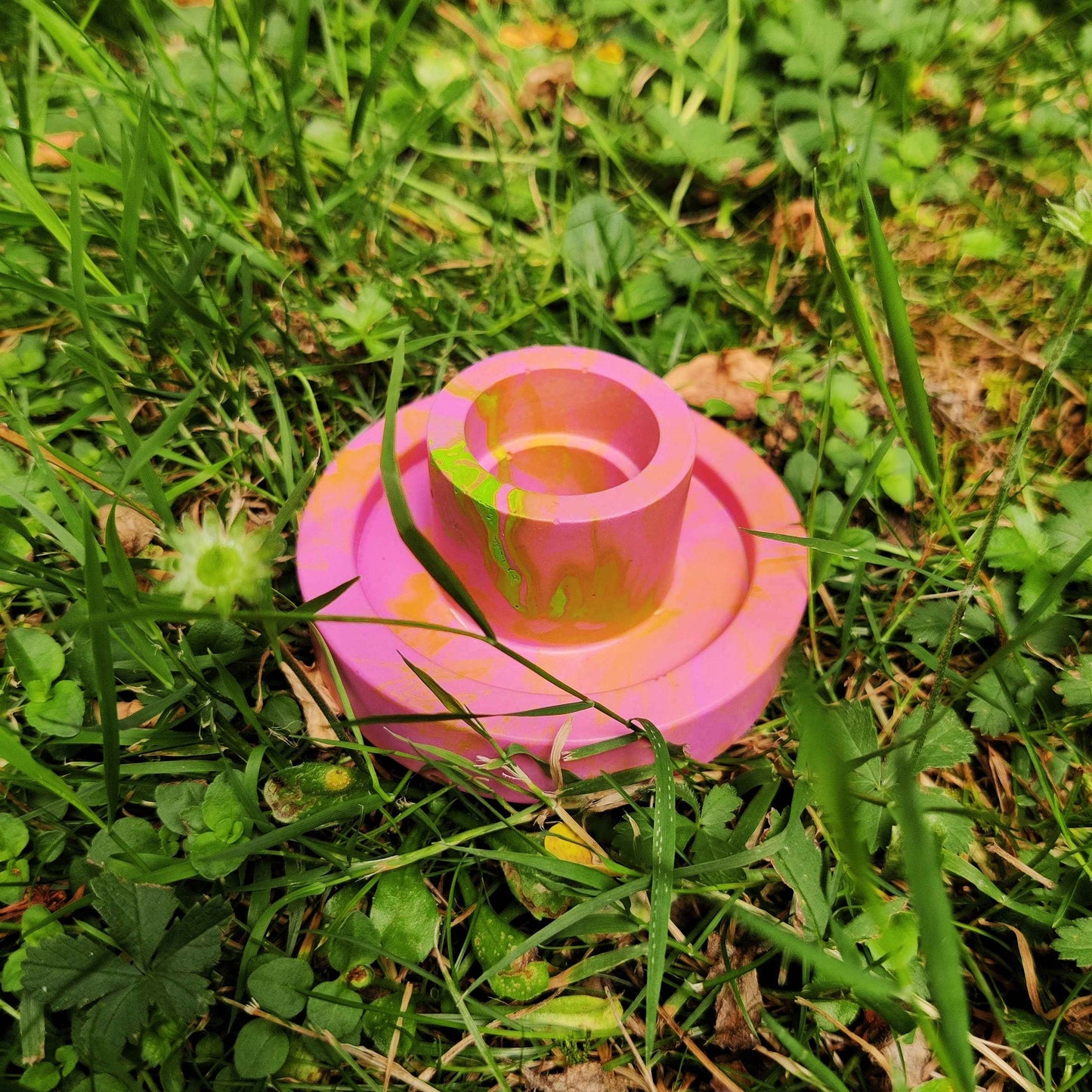 Vivid colours candle stick holders, pink pillar candle holder, aesthetic room decor, summer table decor, unique gift idea for sister