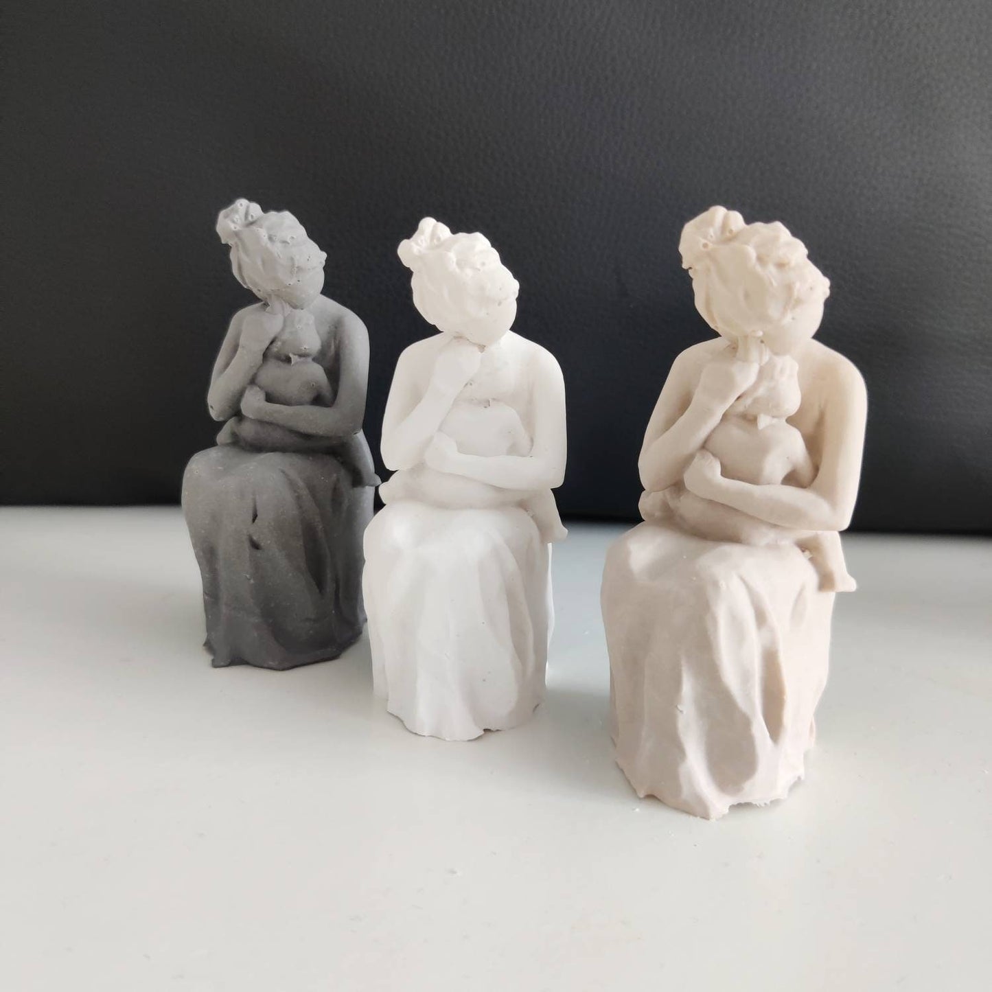 Handmade mother and child figurine small