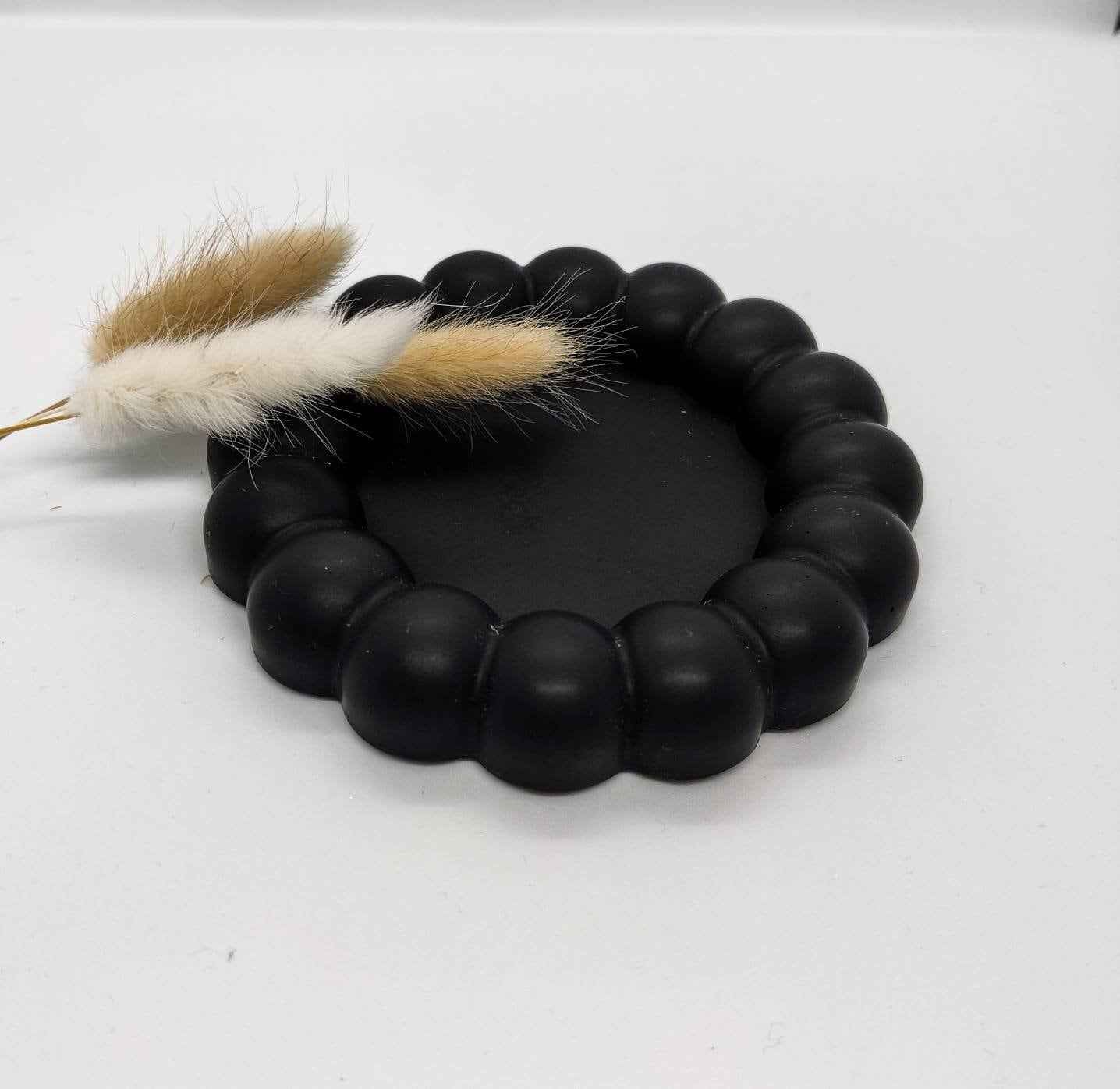 Black cloud decorative tray, round bubble coaster