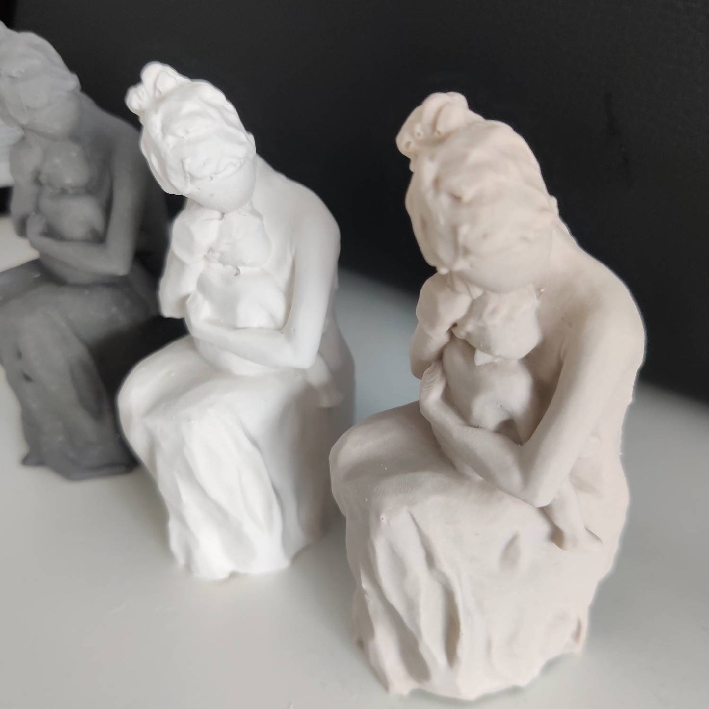 Handmade mother and child figurine small