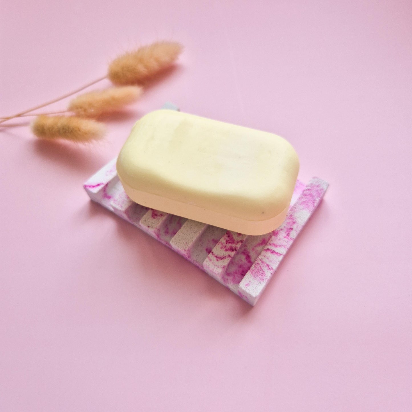 Hot Pink Rectangular dish soap, sparkly marble design soap holder