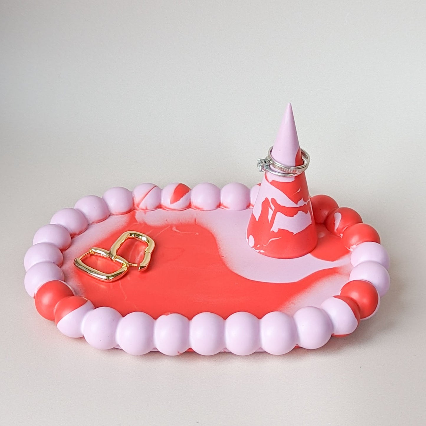 Oval bubble tray, decorative jewellery holder