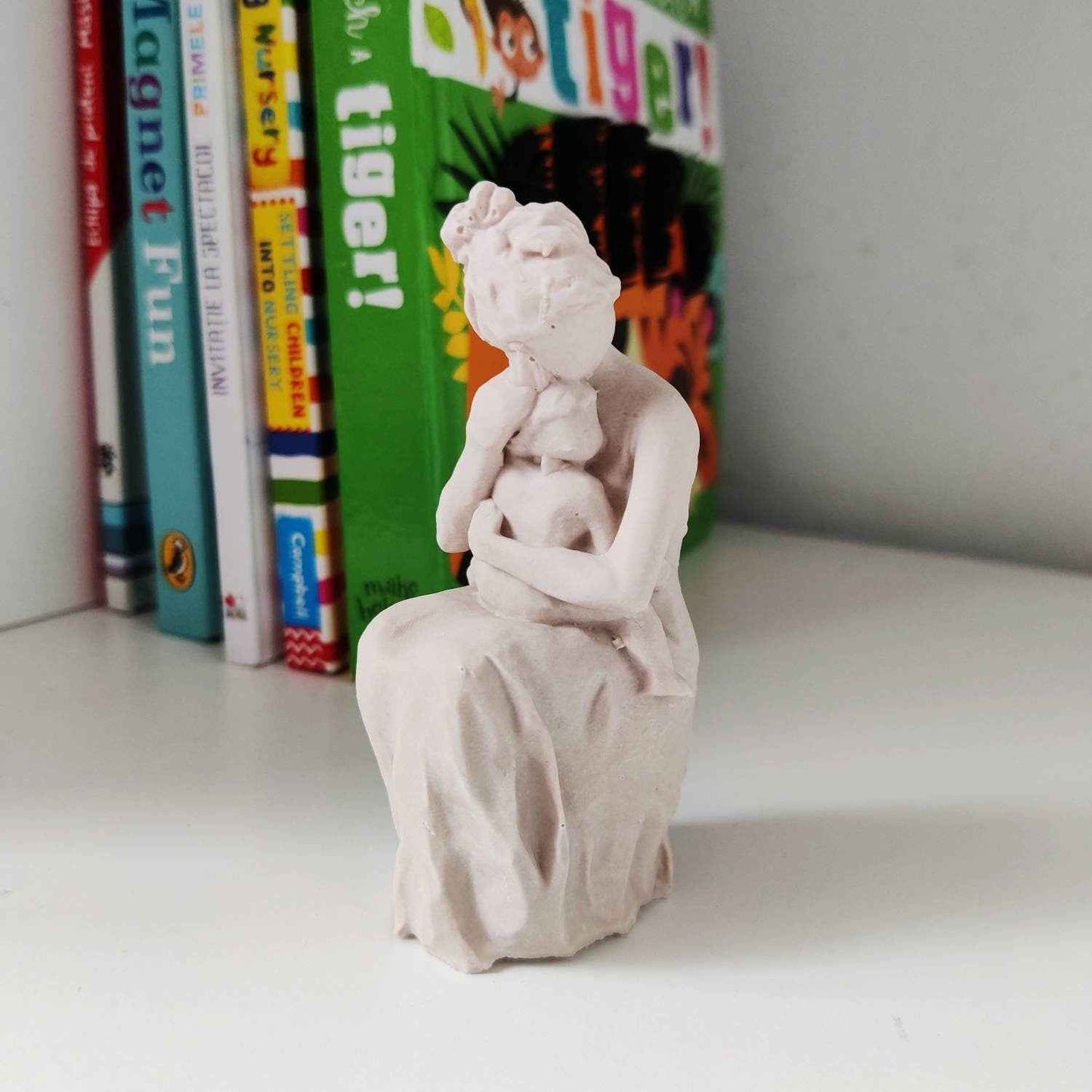 Handmade mother and child figurine small