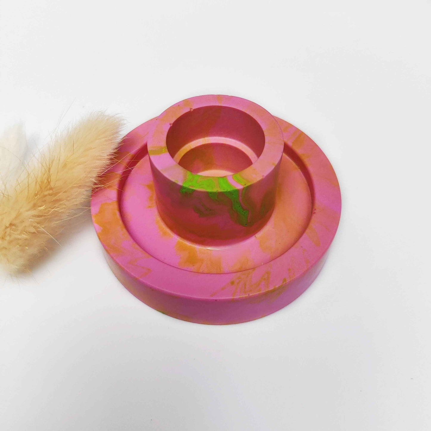 Vivid colours candle stick holders, pink pillar candle holder, aesthetic room decor, summer table decor, unique gift idea for sister