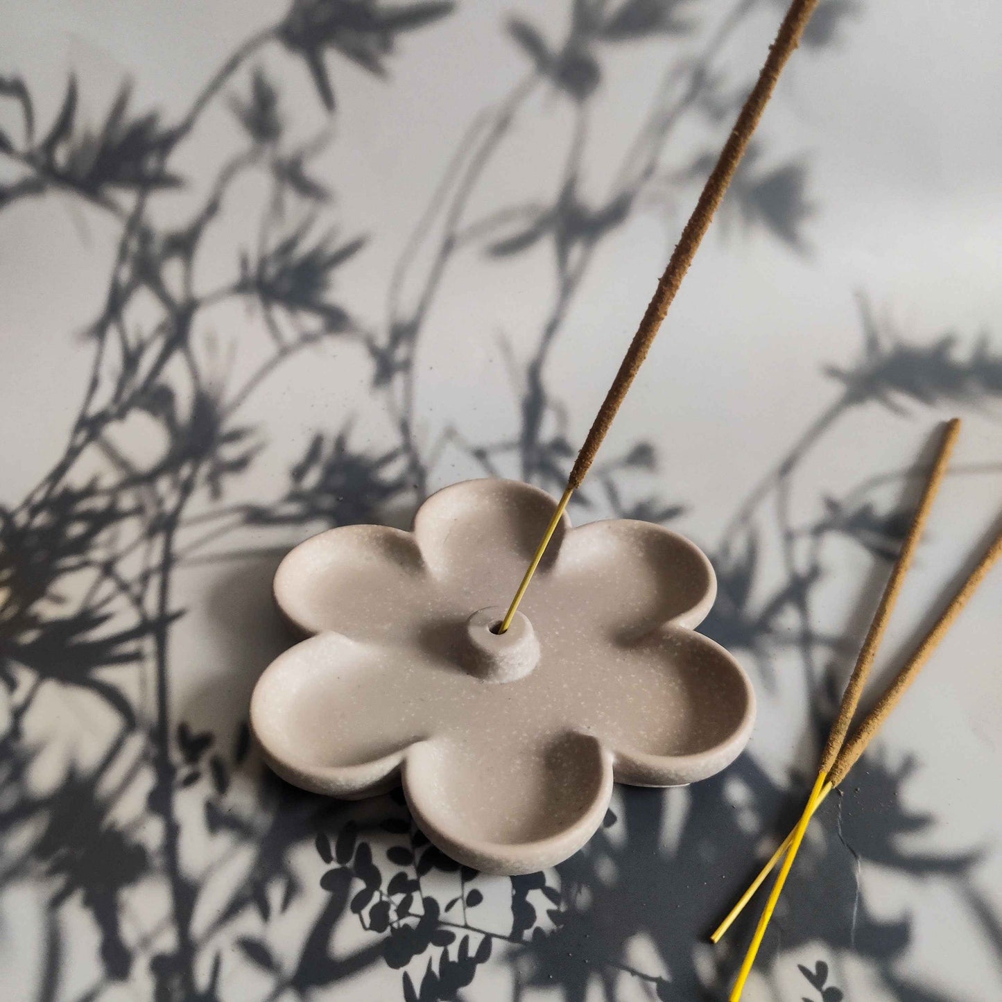 Flower shaped incense stick holder boho style