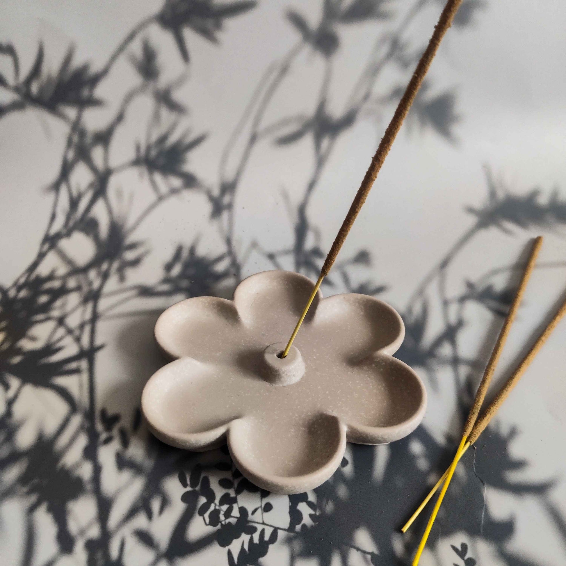 Flower shaped incense stick holder boho style