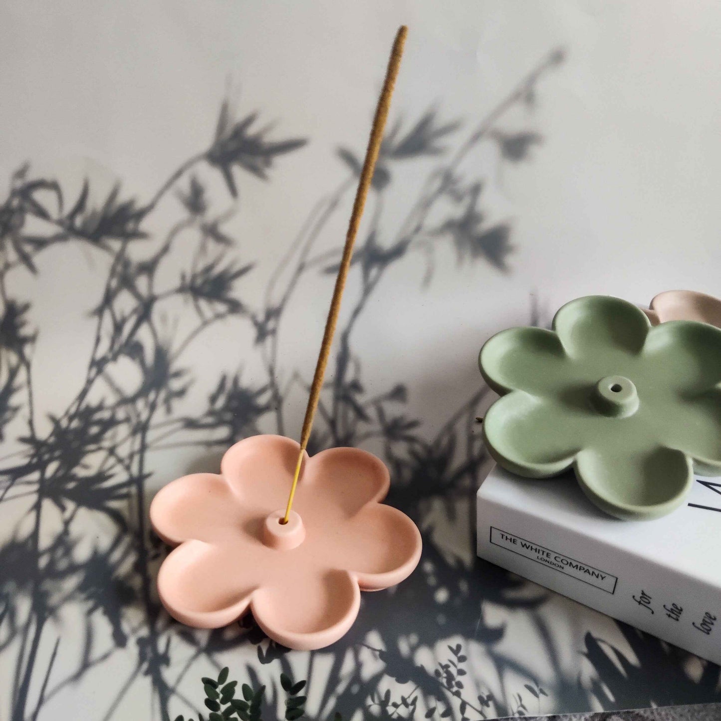 Flower shaped incense stick holder boho style