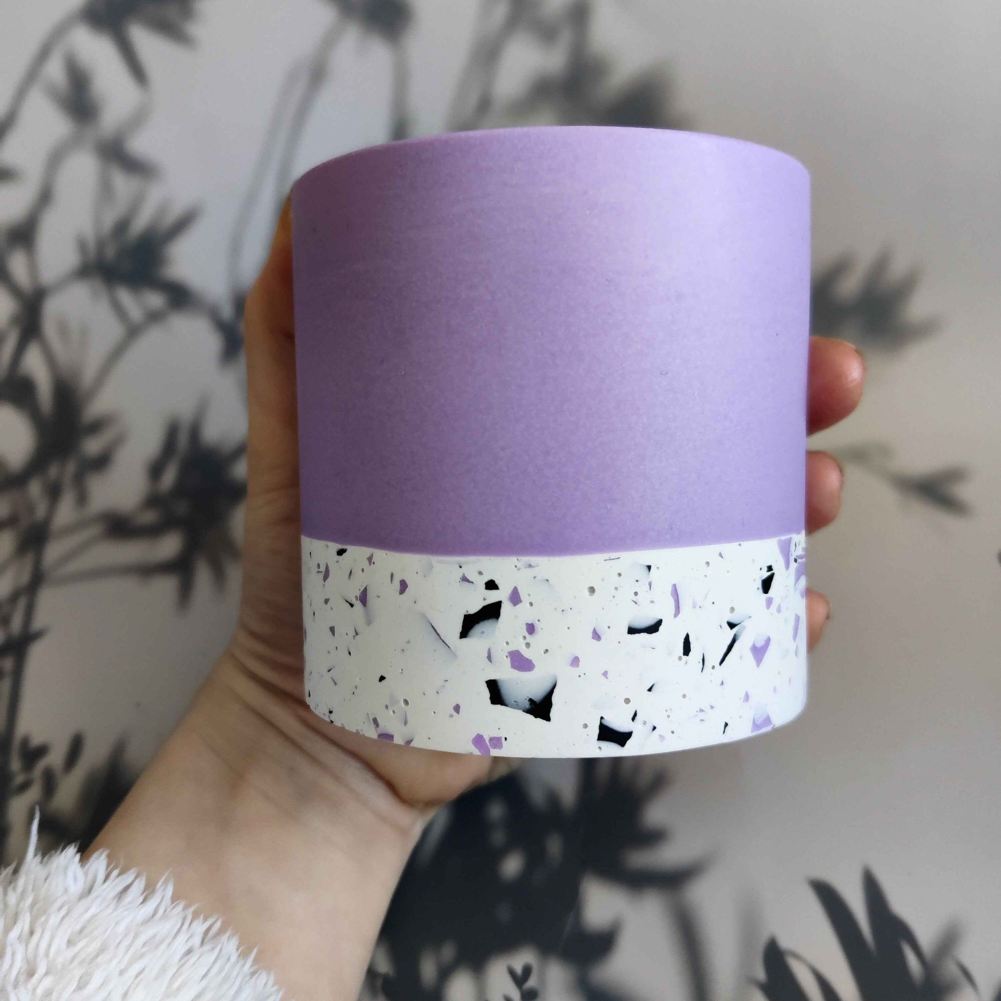 Half Terrazzo pen pot teal or purple, make up brushes holder