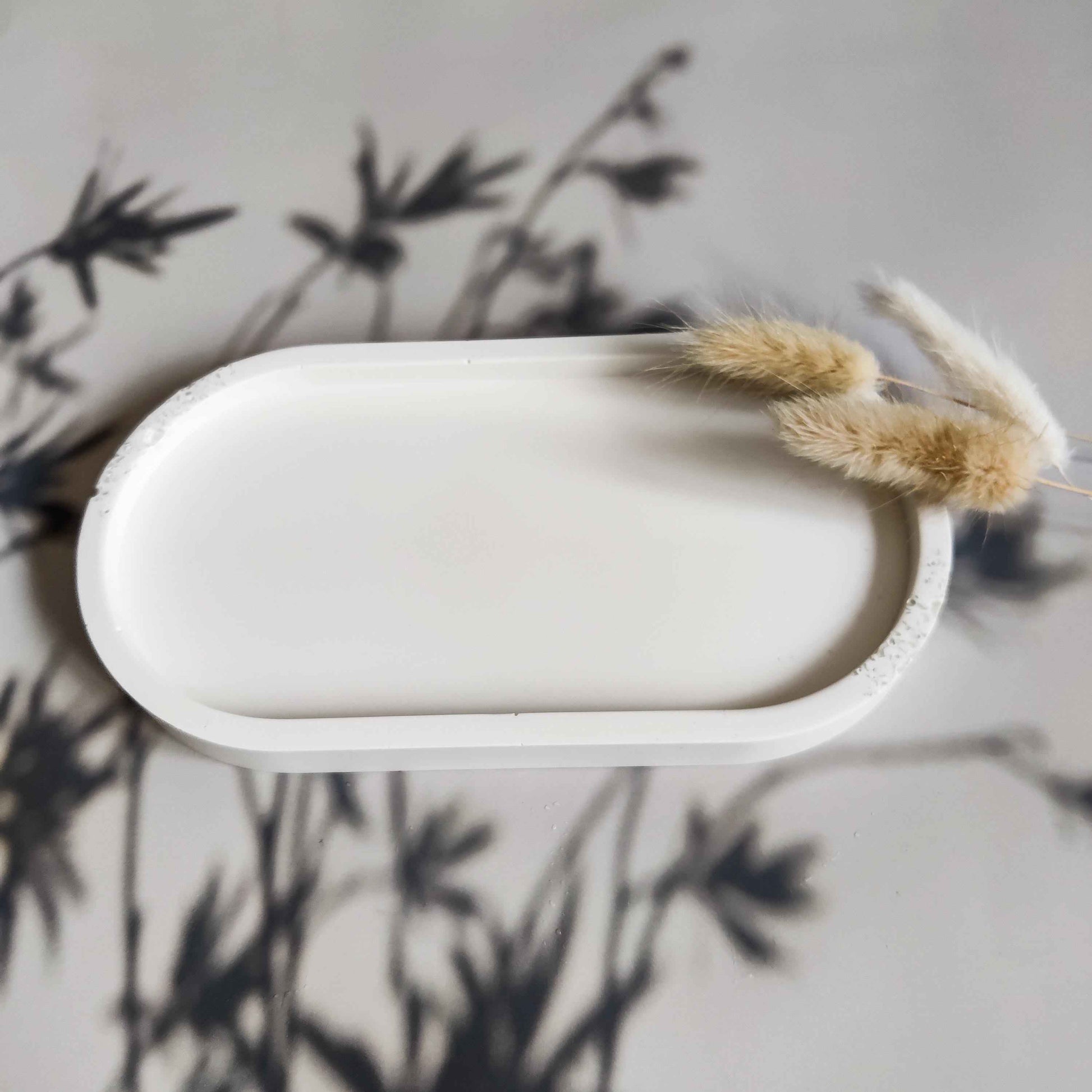 Custom made oval concrete style decorative tray, marble effect trinket dish, modern decor for jewelry, aesthetic room decor,