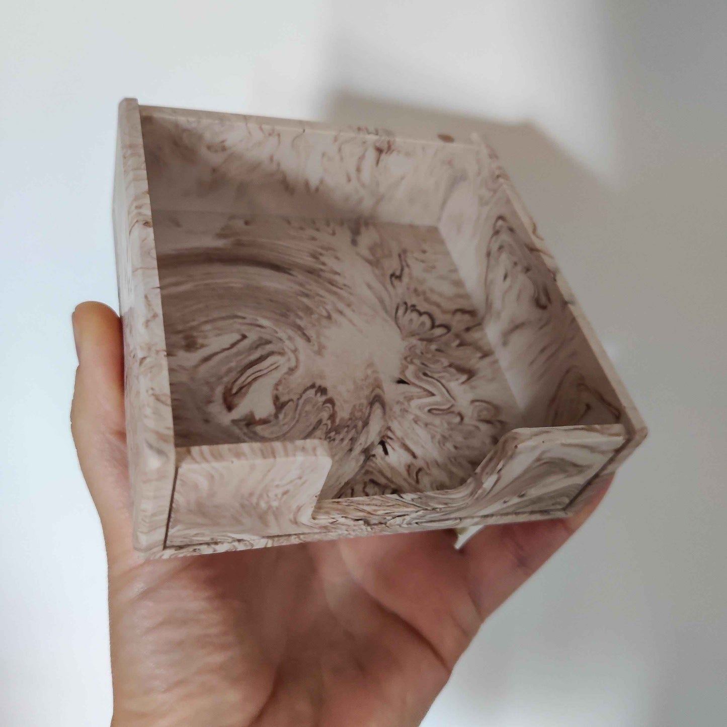 Half Terrazzo Sticky notes holder, memo pad office storage