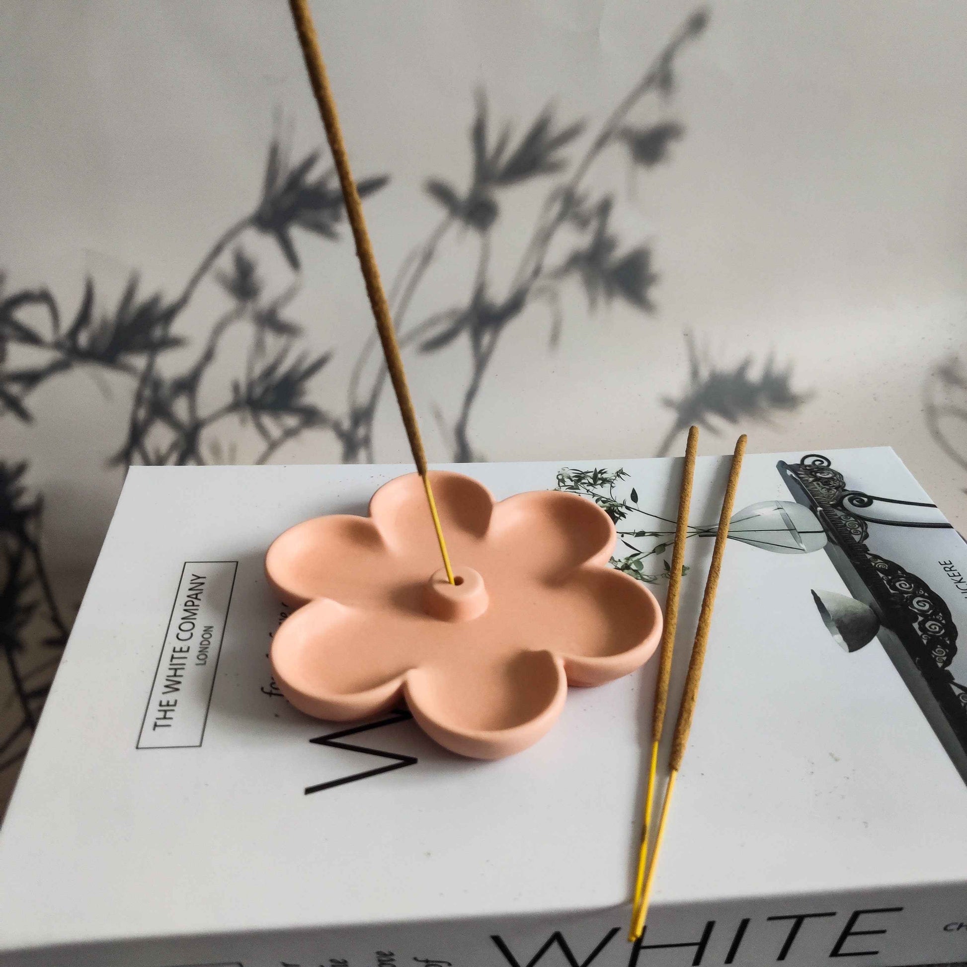 Flower shaped incense stick holder boho style