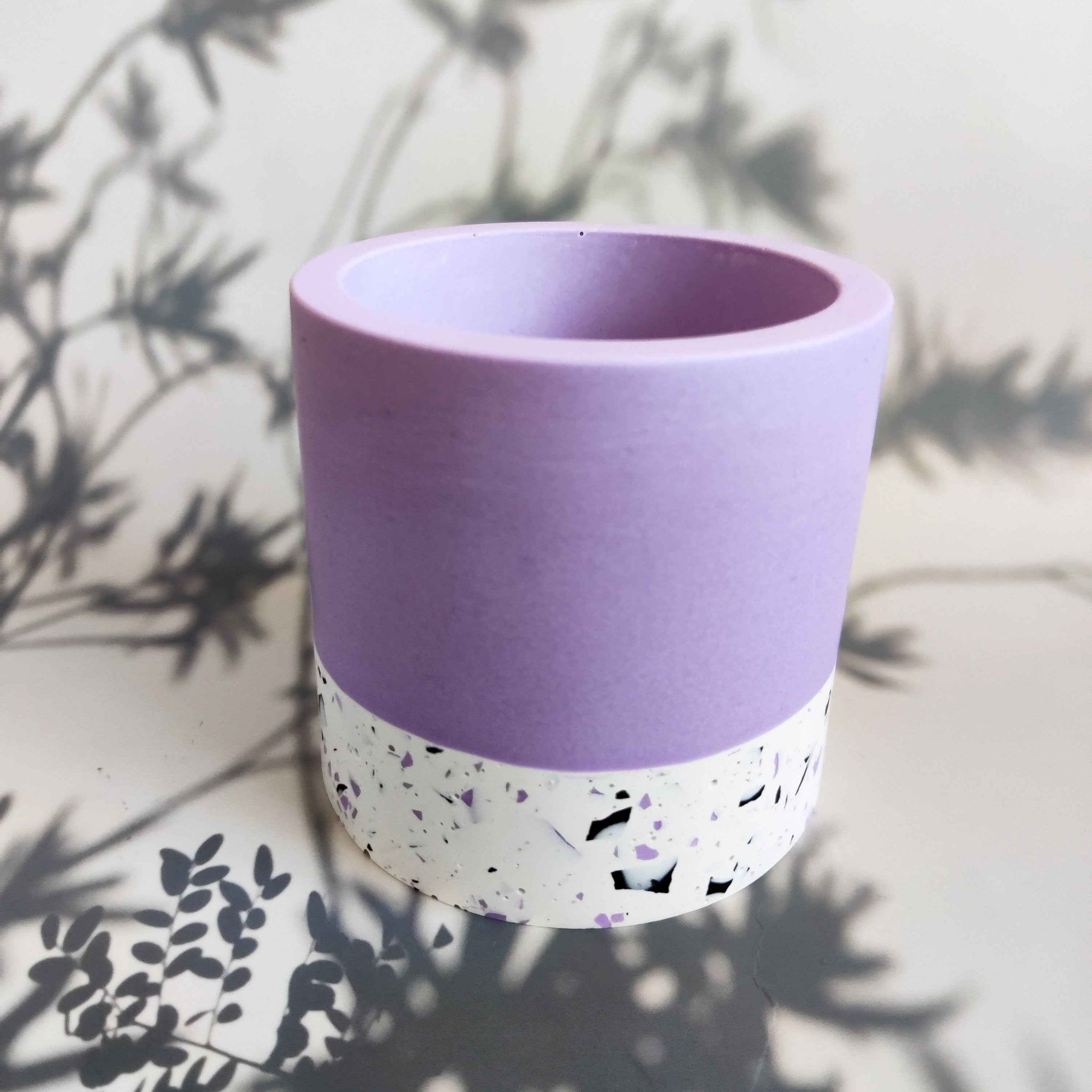 Half Terrazzo pen pot teal or purple, make up brushes holder
