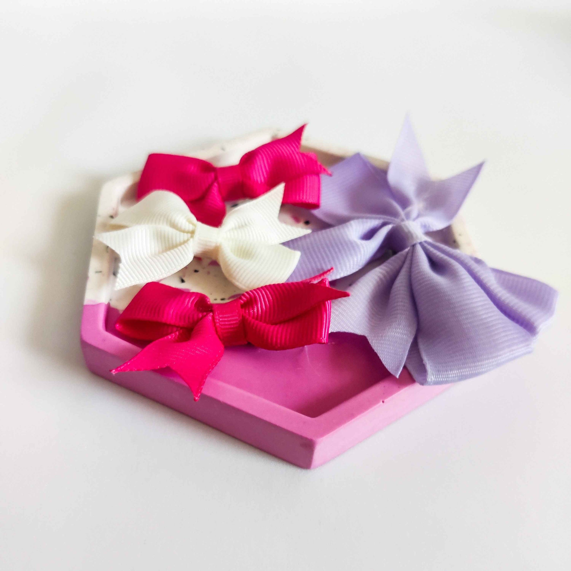 Half terrazzo vivid pink pen pot, marble toothbrush makeup brush holder