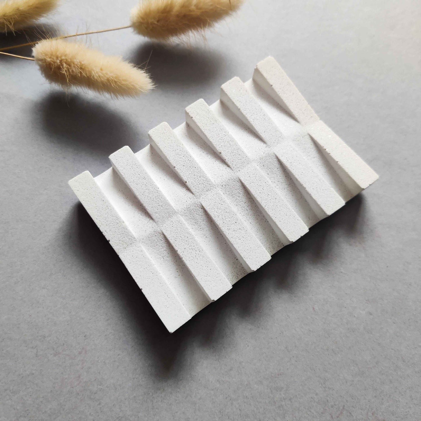 Rectangular dish soap, sparkly soap holder white or beige