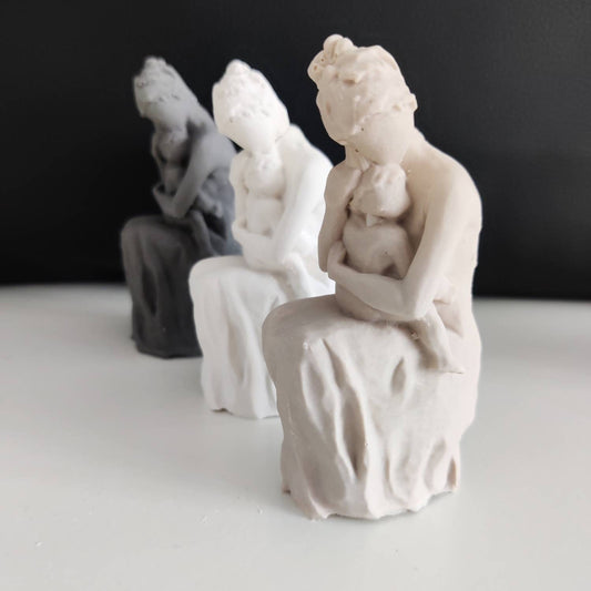 Handmade mother and child figurine small