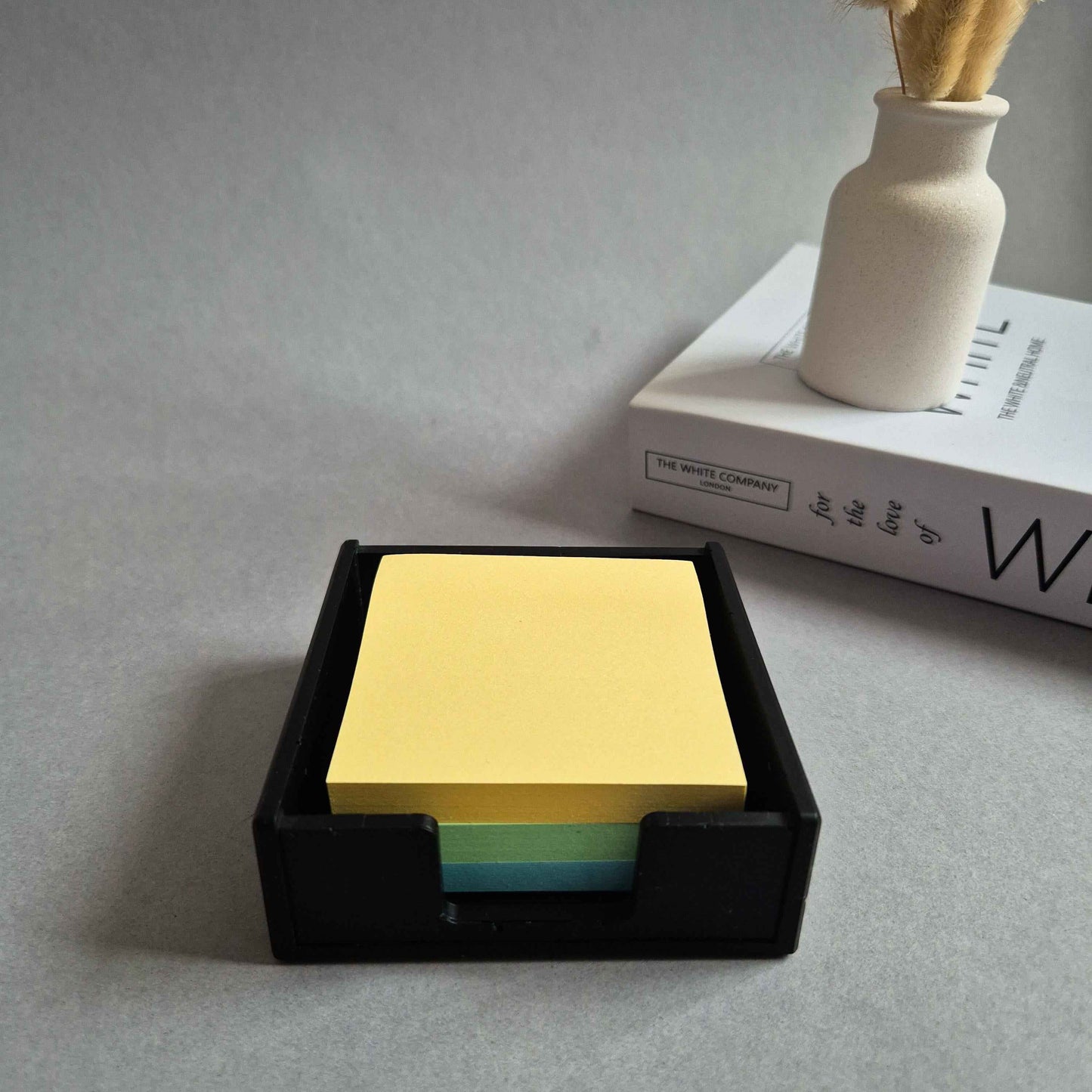 Half Terrazzo Sticky notes holder, memo pad office storage