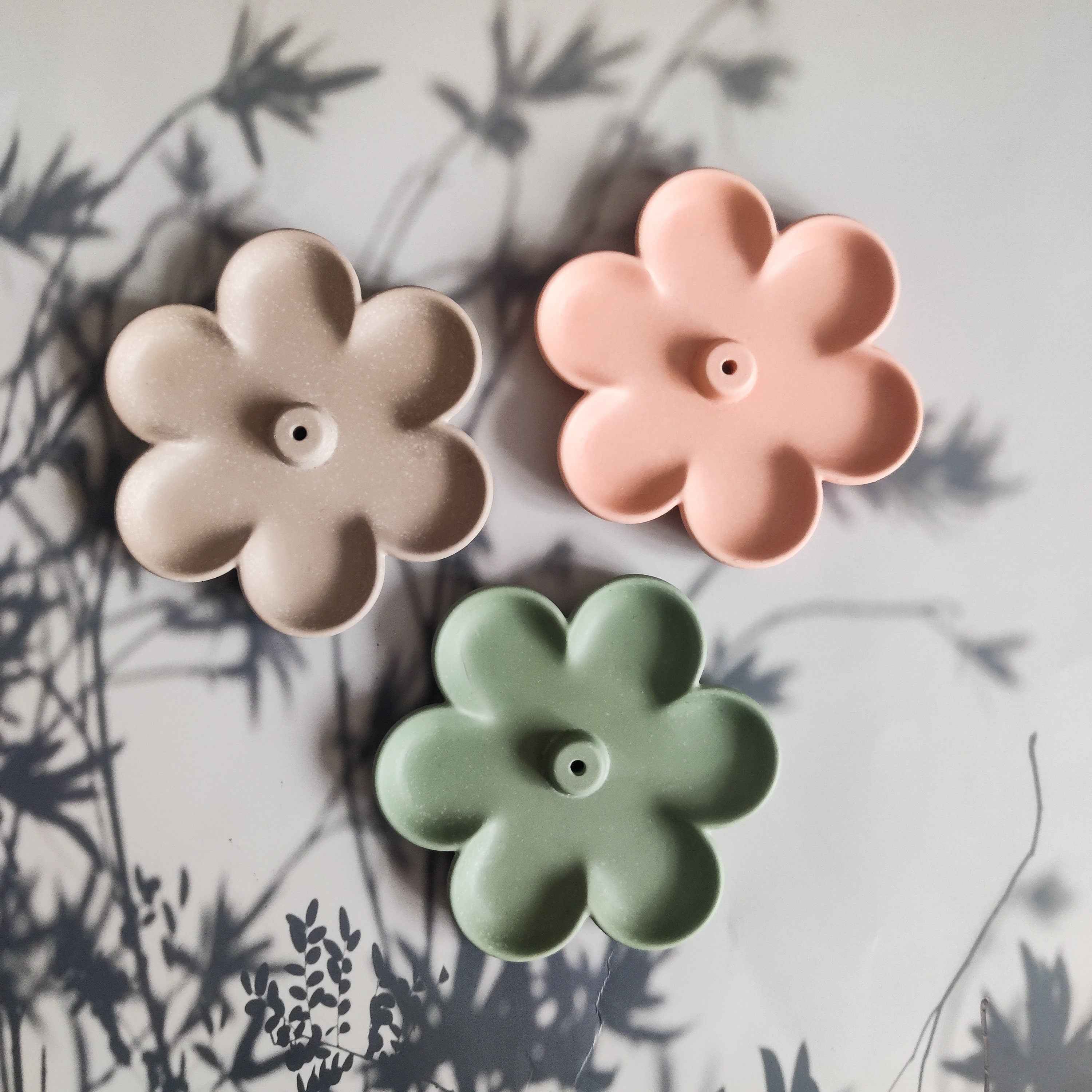 Flower shaped incense stick holder boho style