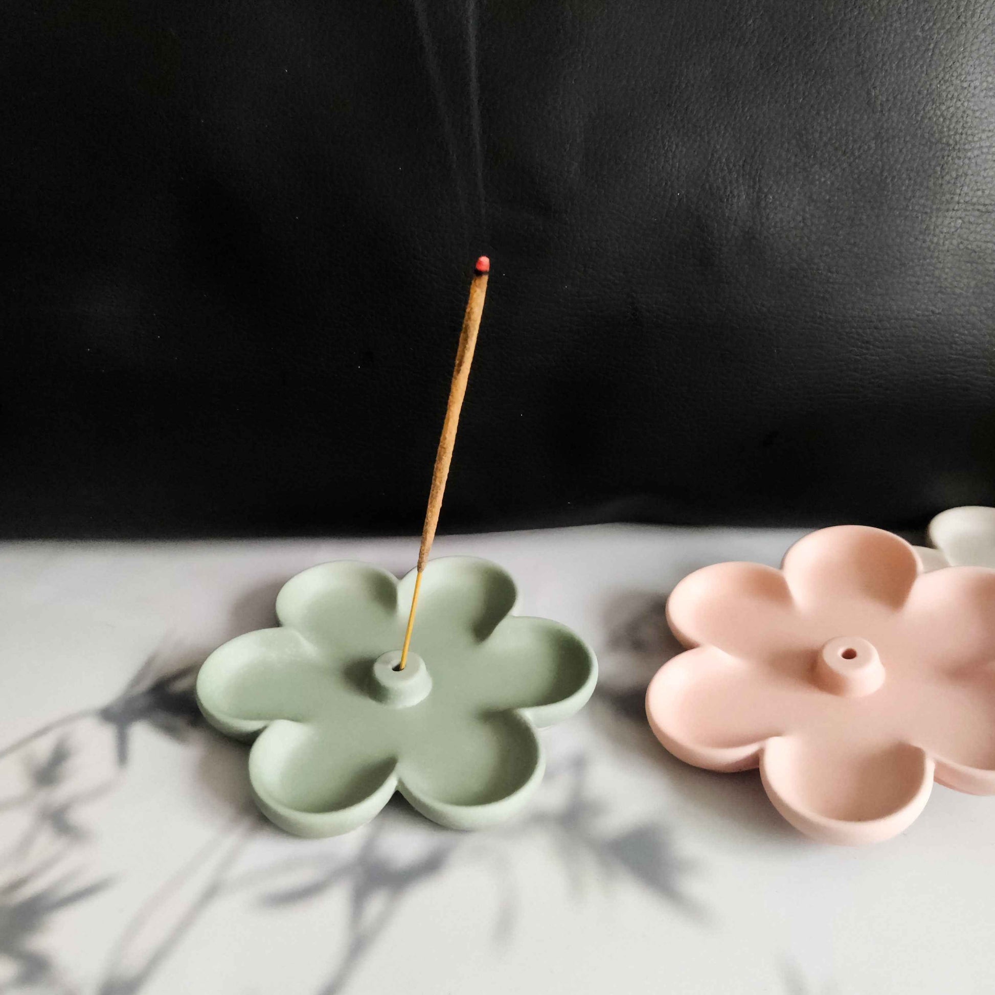 Flower shaped incense stick holder boho style