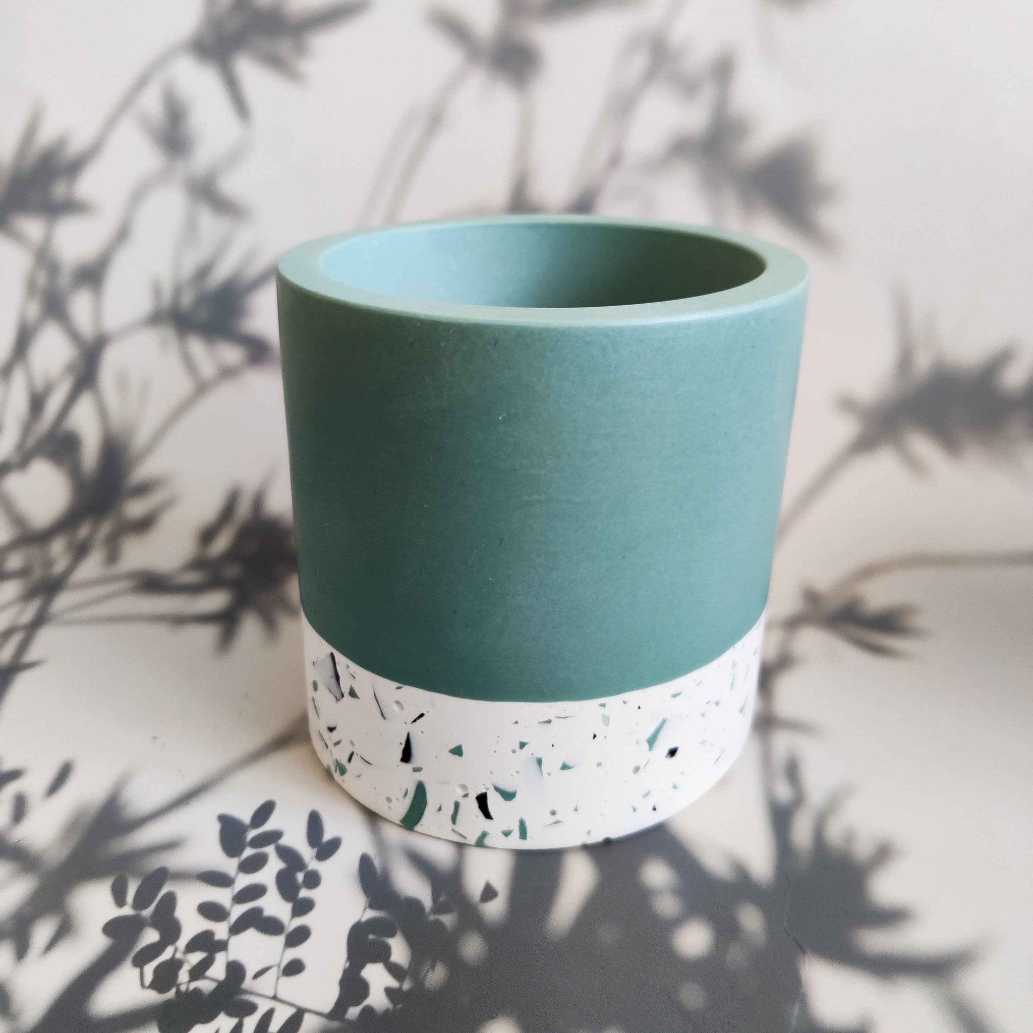 Half Terrazzo pen pot teal or purple, make up brushes holder