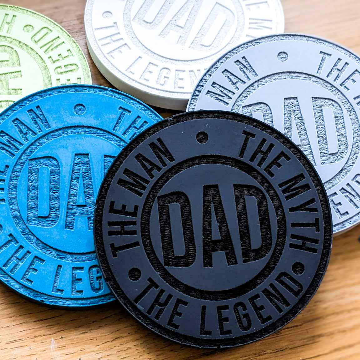 Dad round coaster, the man the myth the legend, father's day gift