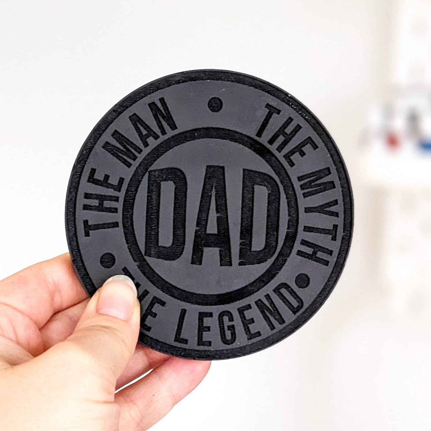 Dad round coaster, the man the myth the legend, father's day gift