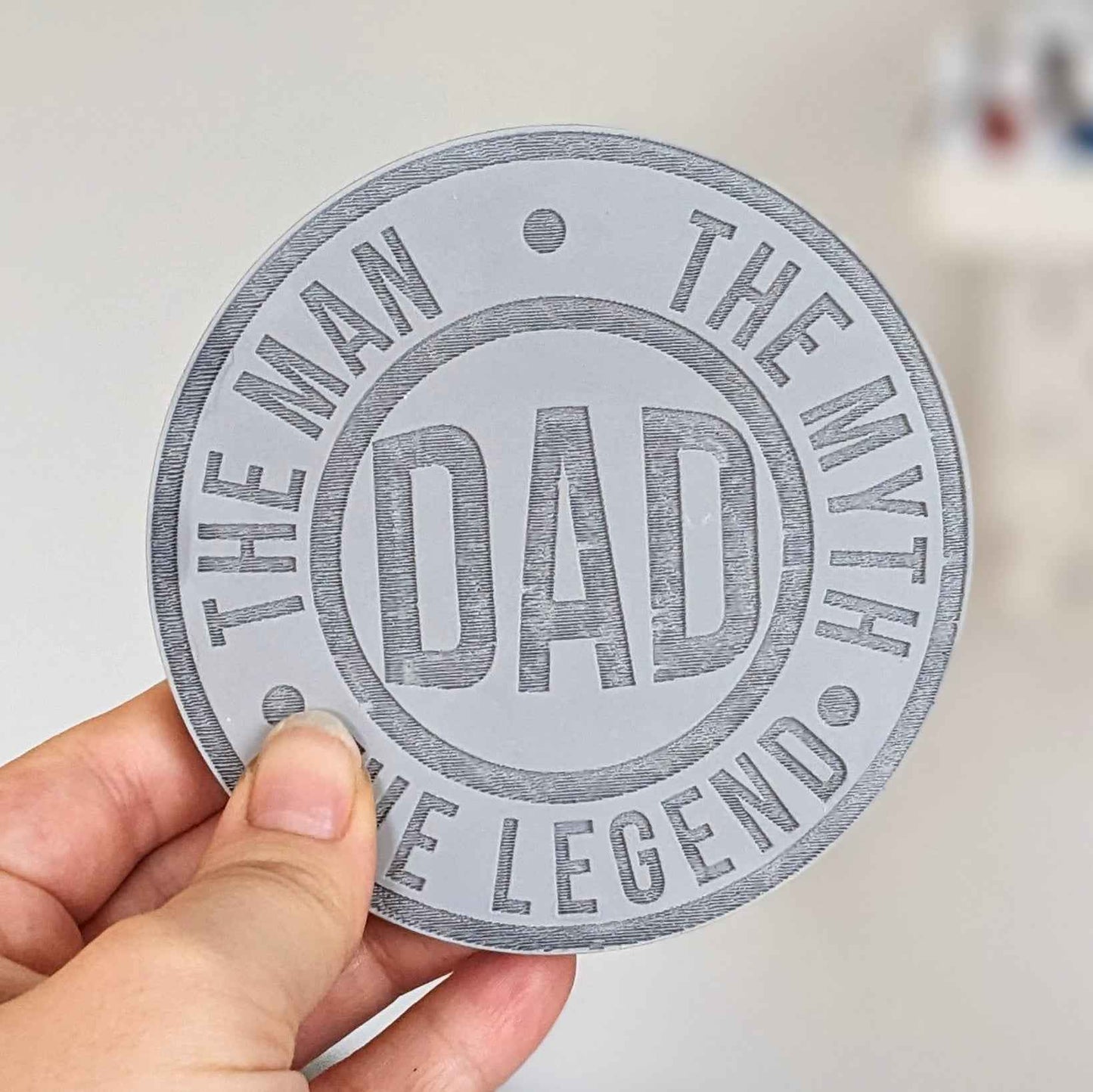 Dad round coaster, the man the myth the legend, father's day gift