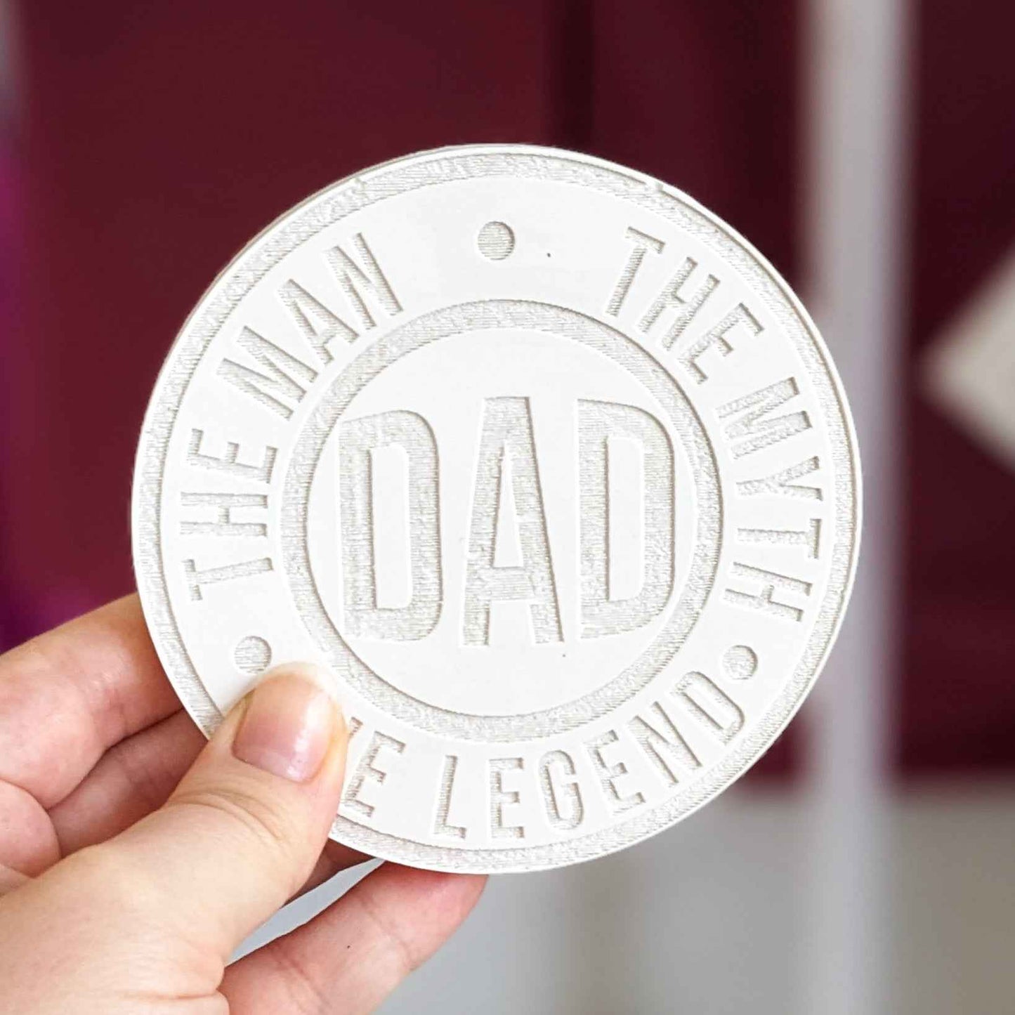 Dad round coaster, the man the myth the legend, father's day gift