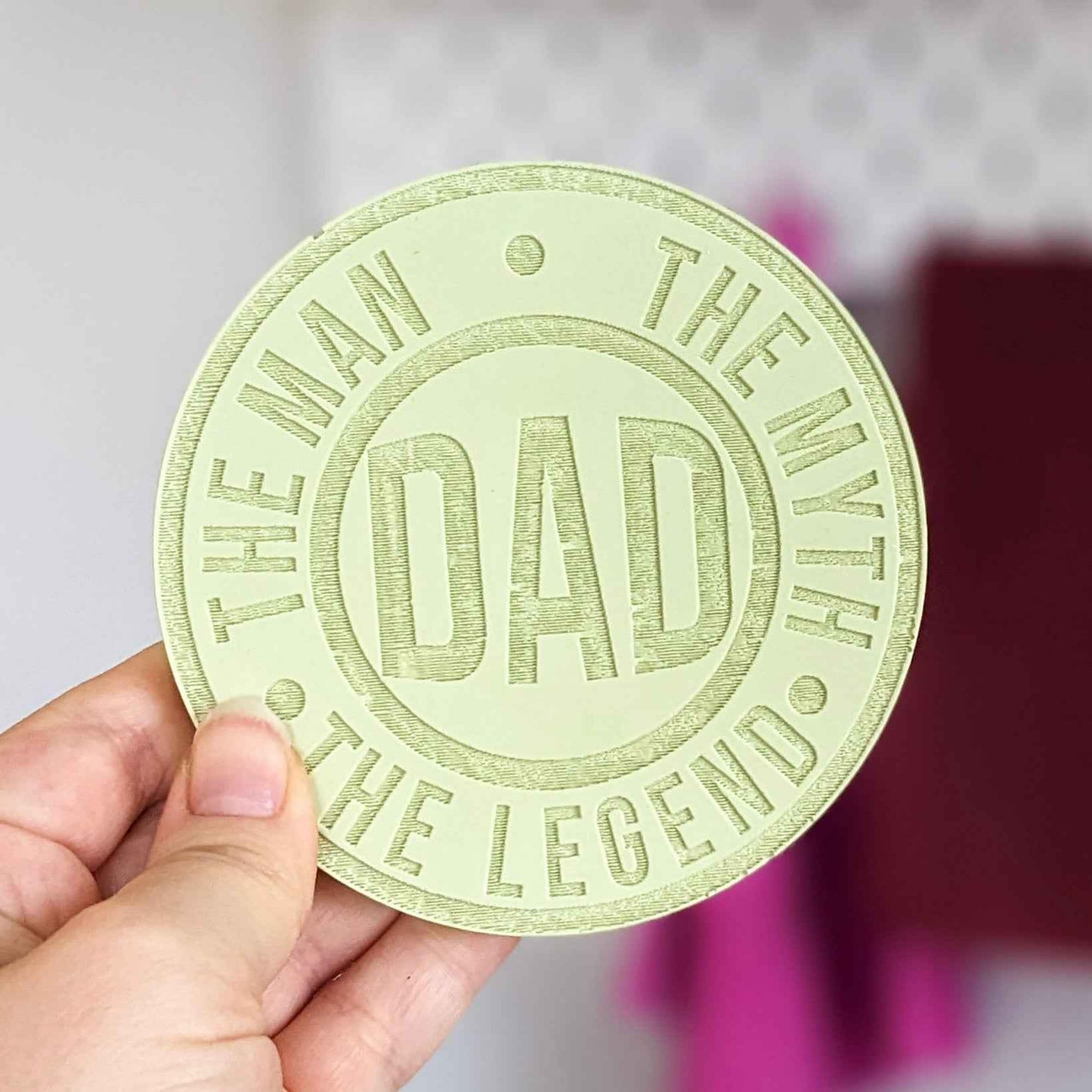 Dad round coaster, the man the myth the legend, father's day gift