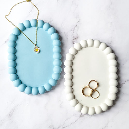 Oval bubble tray, decorative jewellery holder