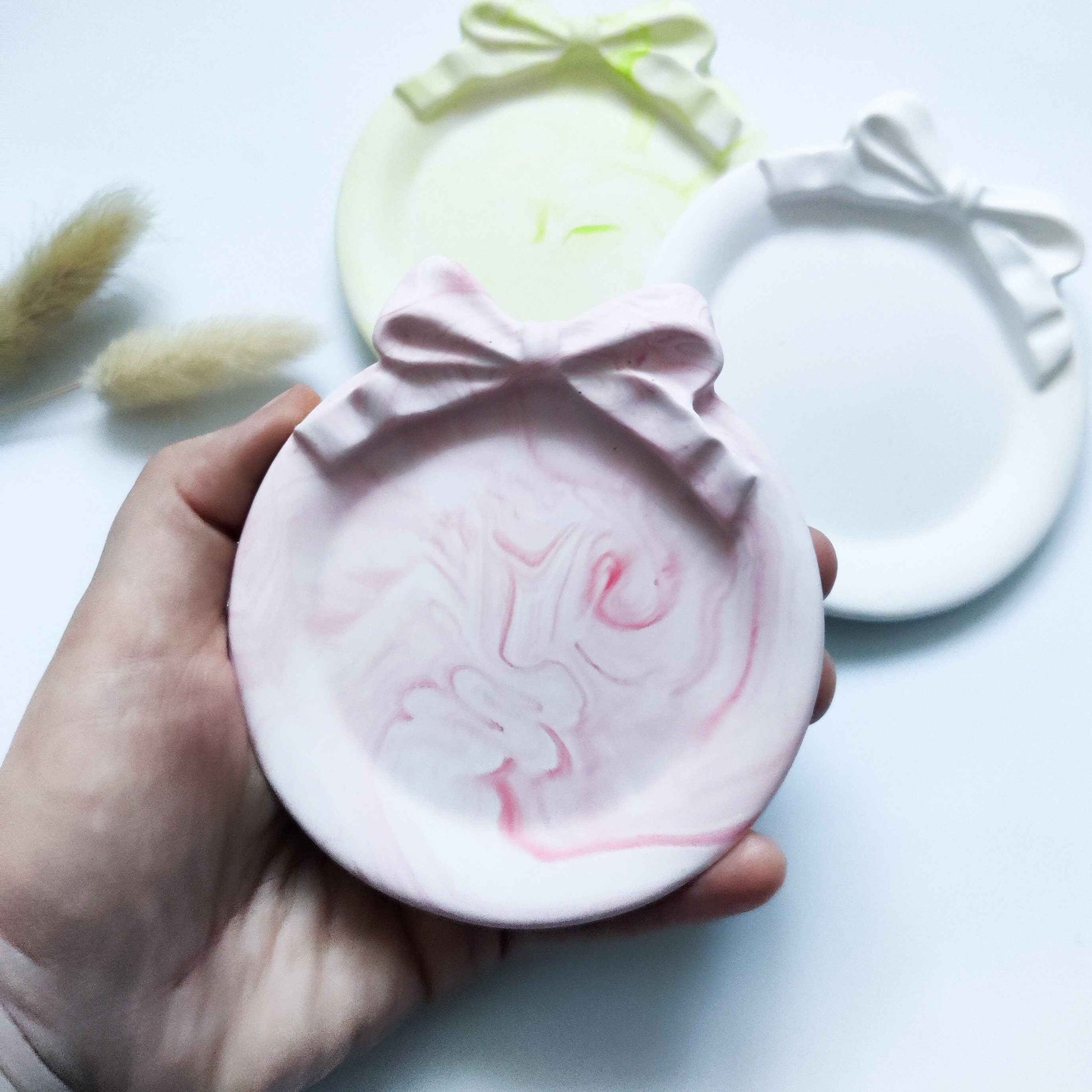 Ribbon small cute ring dish, wedding favour