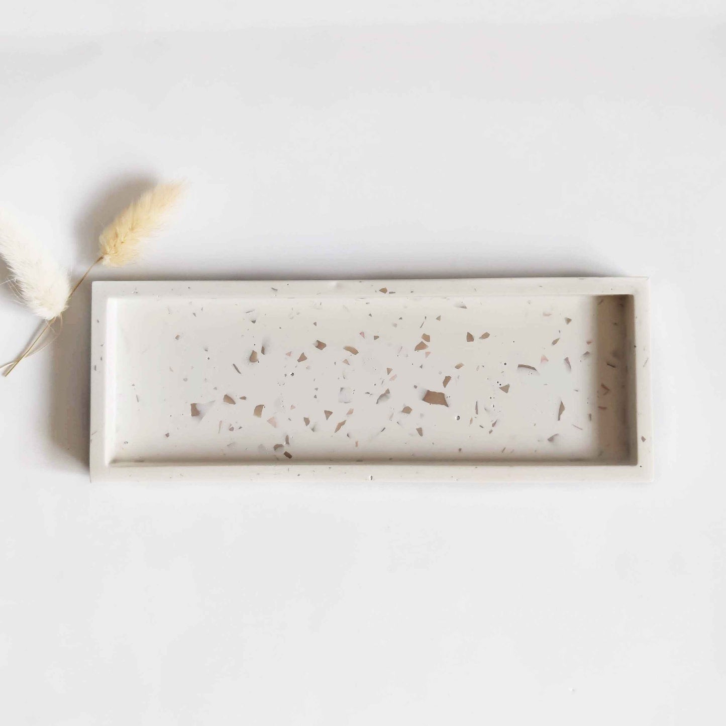 Rectangular trinket tray monochrome or terrazzo
