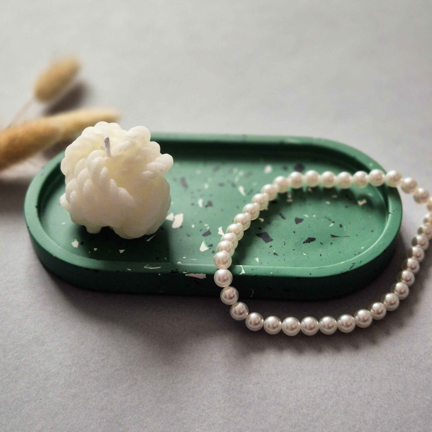 Custom made oval concrete style decorative tray, marble effect trinket dish, modern decor for jewelry, aesthetic room decor,
