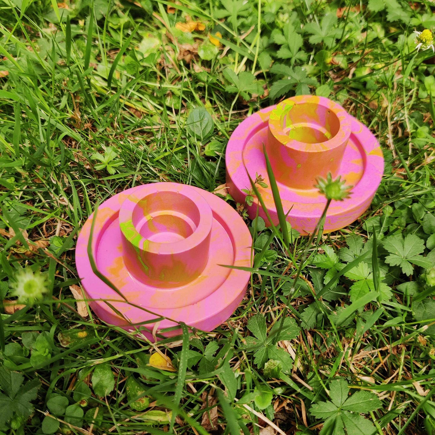 Vivid colours candle stick holders, pink pillar candle holder, aesthetic room decor, summer table decor, unique gift idea for sister