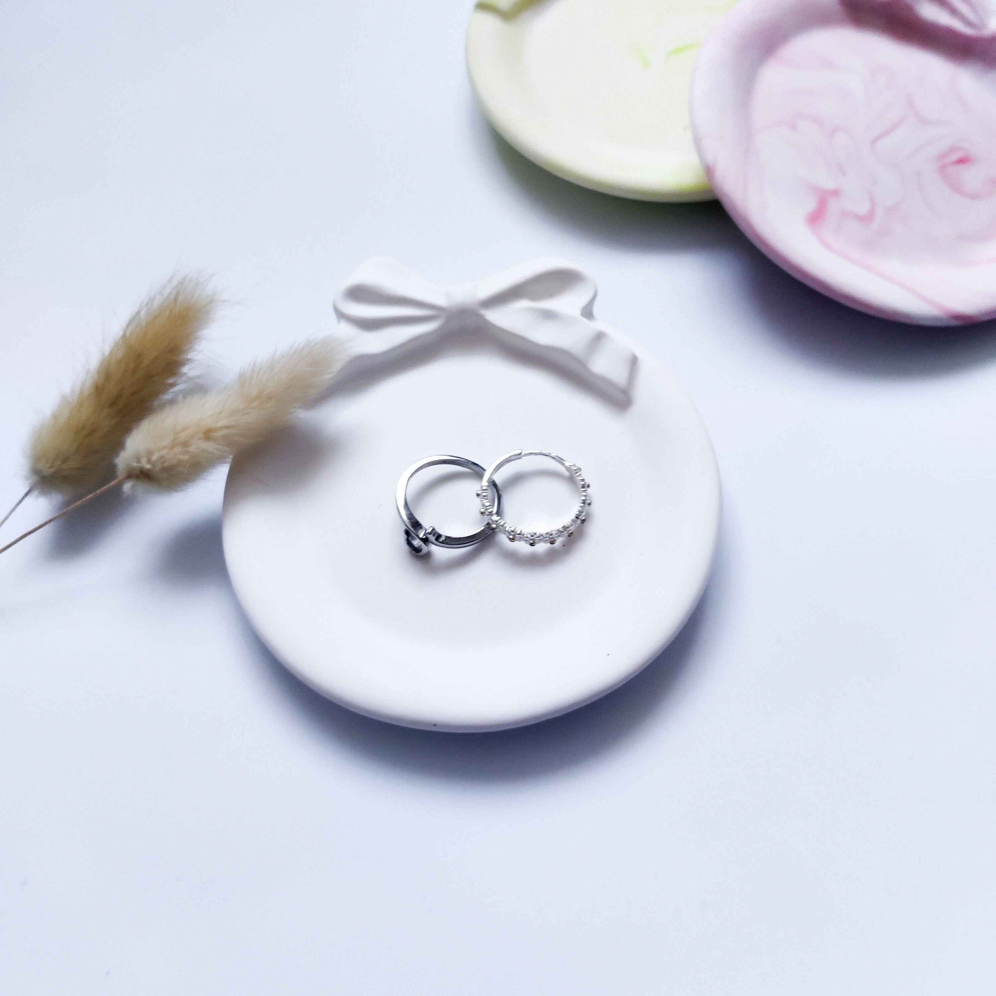 Ribbon small cute ring dish, wedding favour