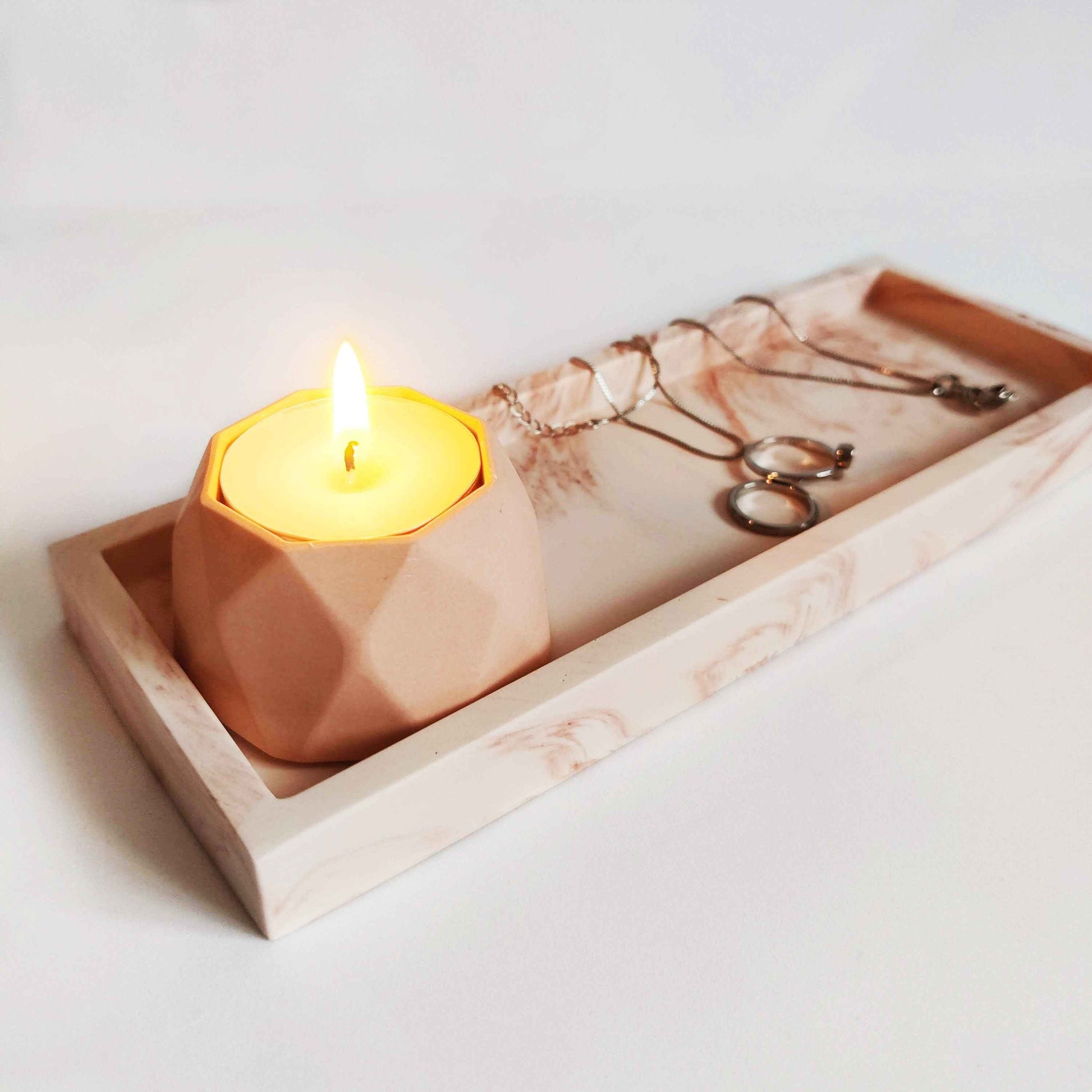 Rectangular trinket tray monochrome or terrazzo