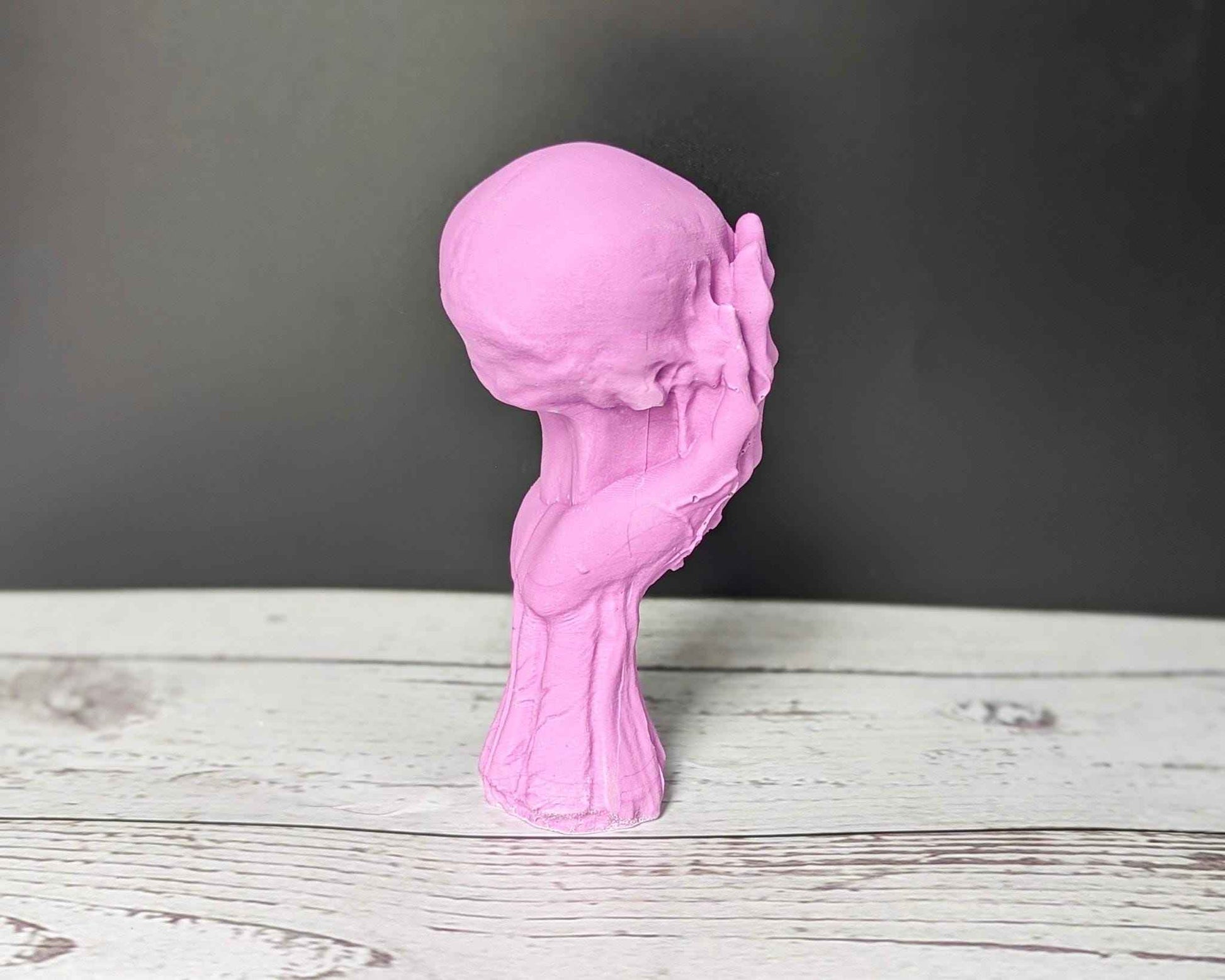 Halloween Skull Decoration Figurine for Shelf, Small Gothic Halloween Ornament | Pastel Skeleton Statue | Spooky Alternative Home Decor