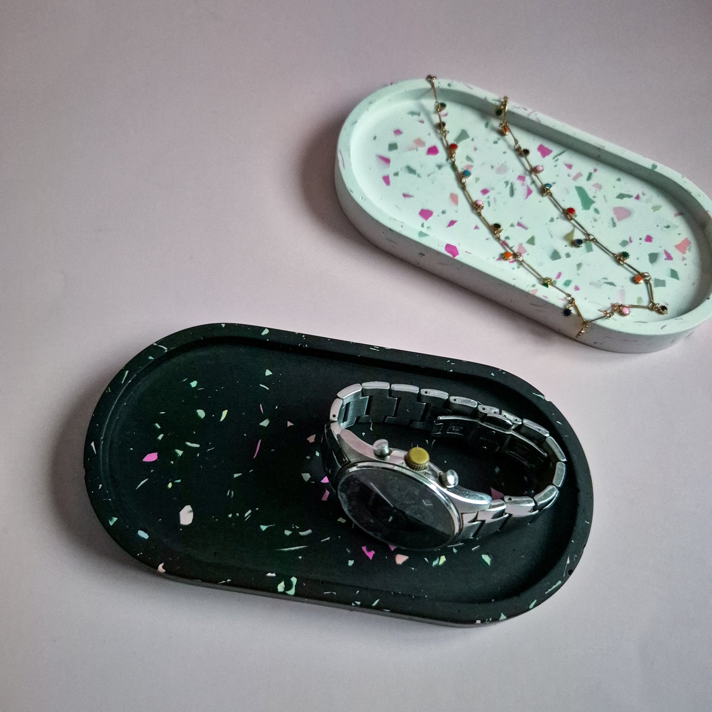 Matching terrazzo trays for couples, Valentine's Day gift