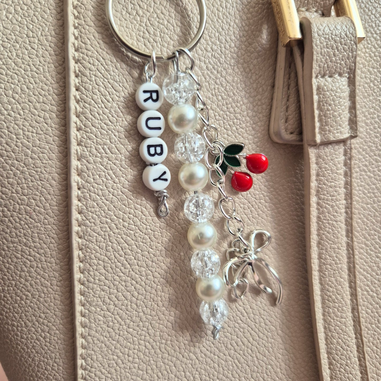 Personalised Pick your Charms Beads Keyring