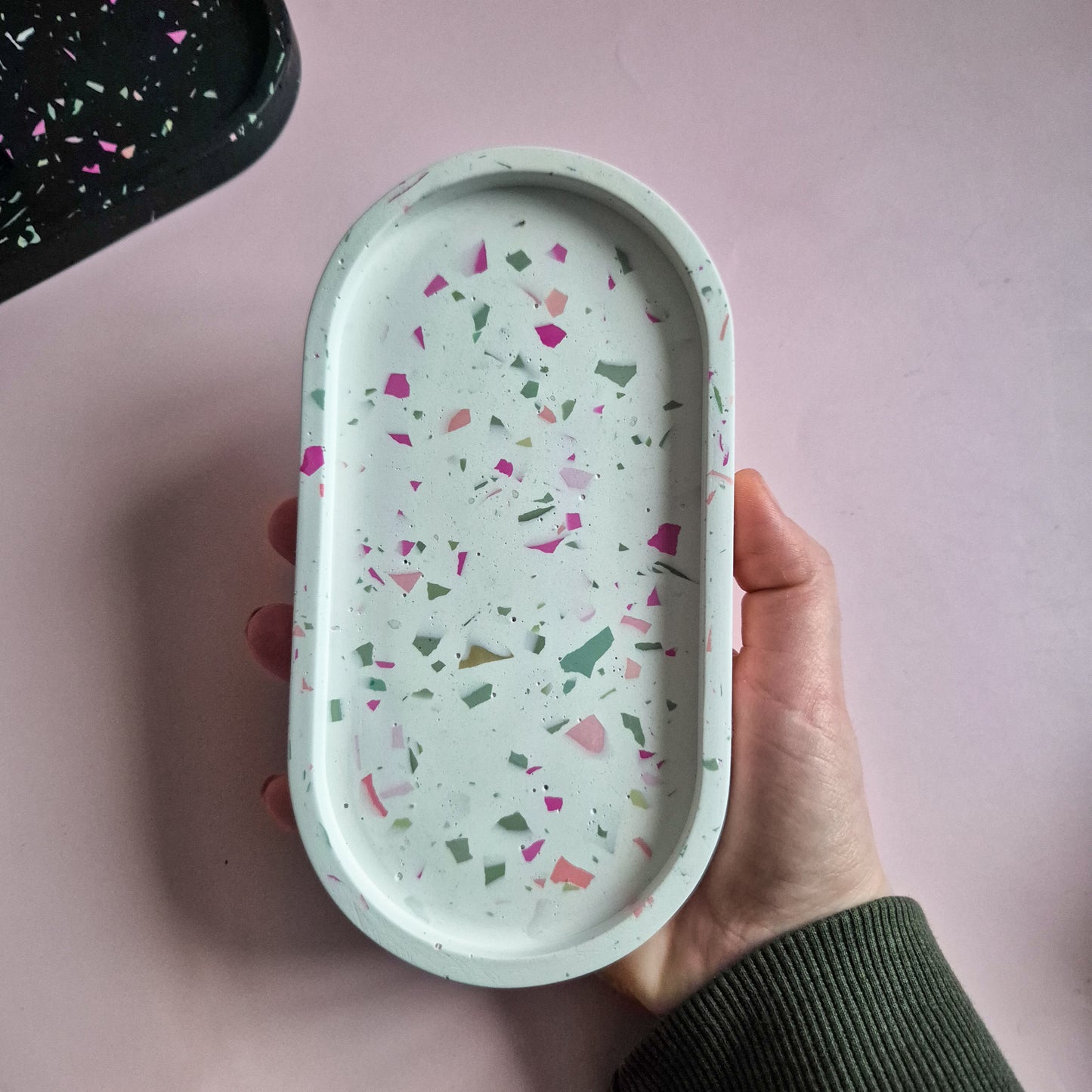 Matching terrazzo trays for couples, Valentine's Day gift