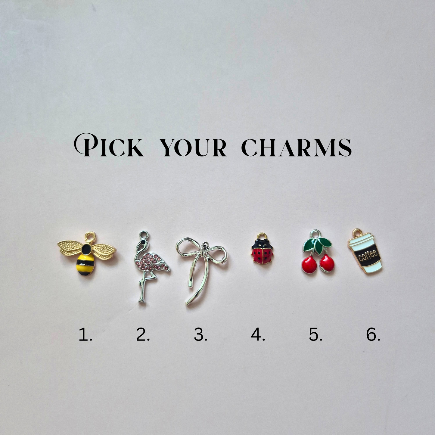 Personalised Pick your Charms Beads Keyring