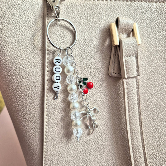 Personalised Pick your Charms Beads Keyring