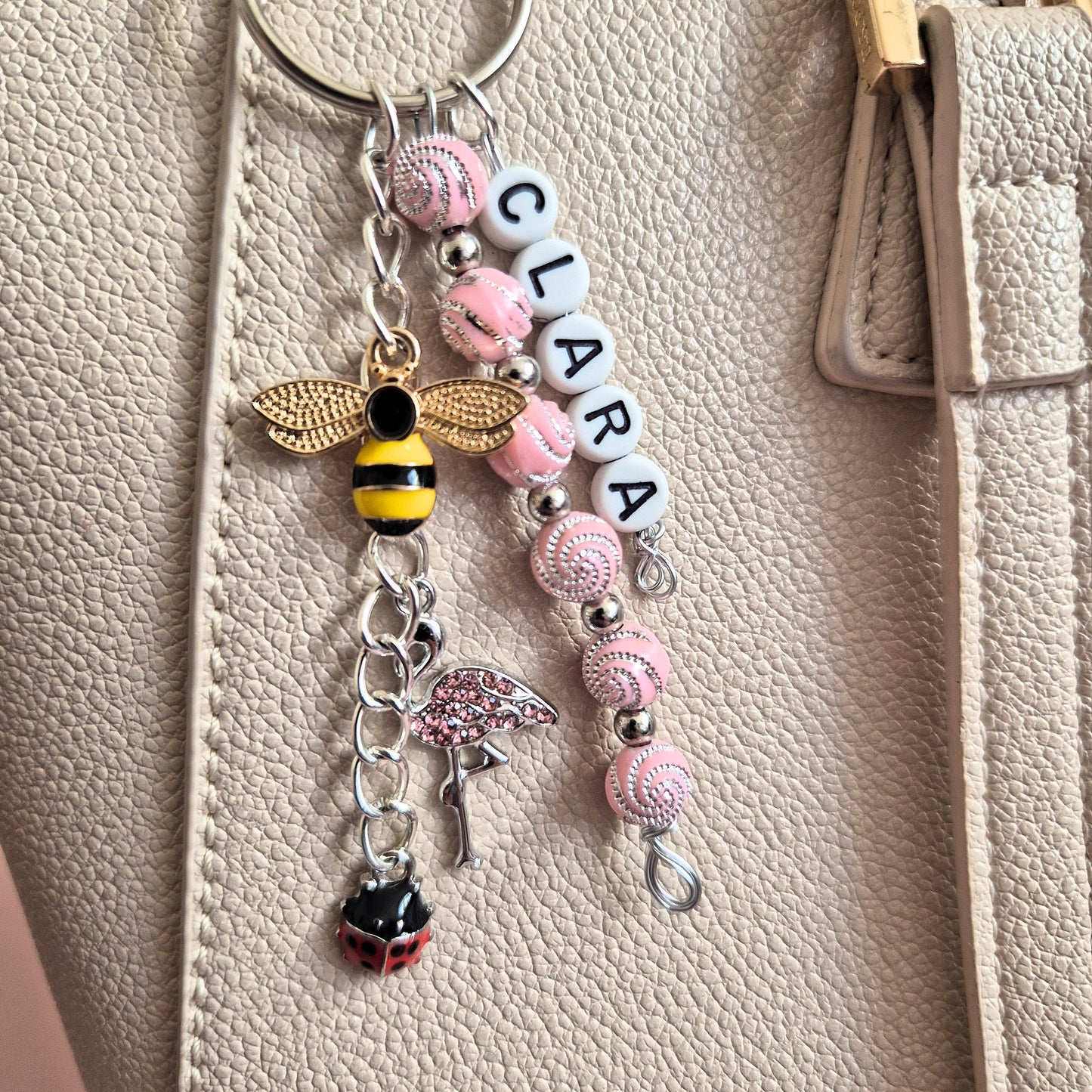Personalised Pick your Charms Beads Keyring